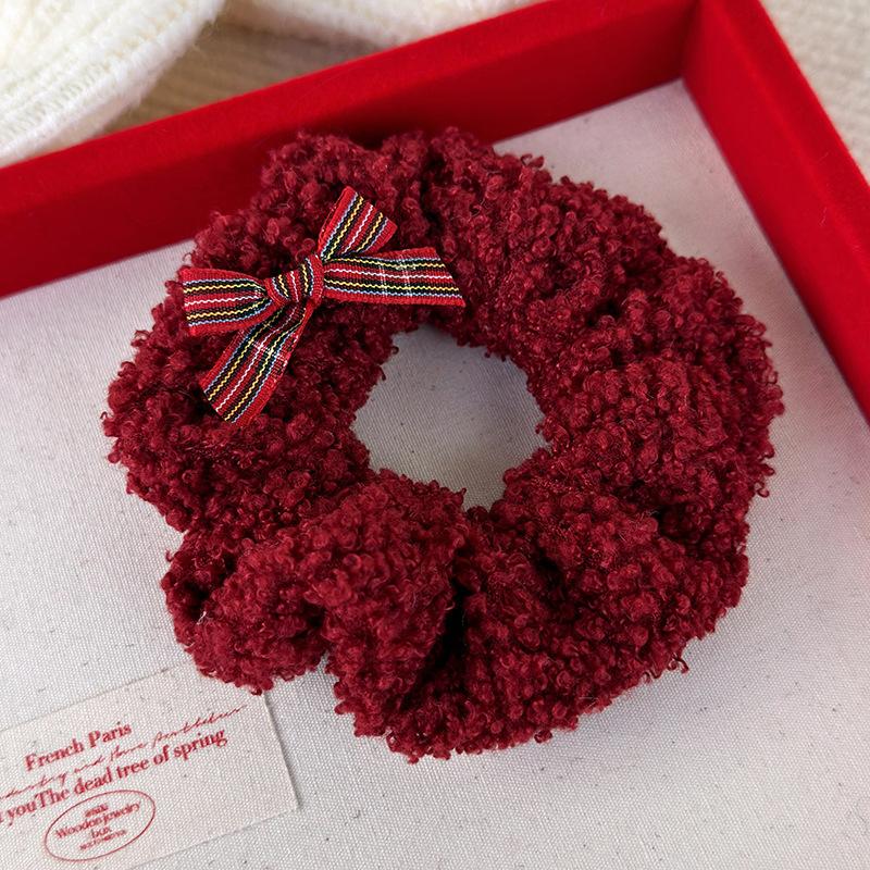 

Червоний твід маленька запашна велика гумка для волосся жіноча плед краватка хвіст шкіряна гумка аксесуар для волосся помаранчевий