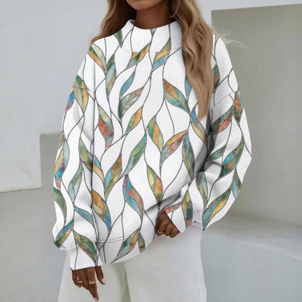 Mock Neck Sweatshirt Women Fall Comfort Oversized Sweatshirt Dressy Pullover Sweatshirts No Hood Cozy Turtleneck Tops