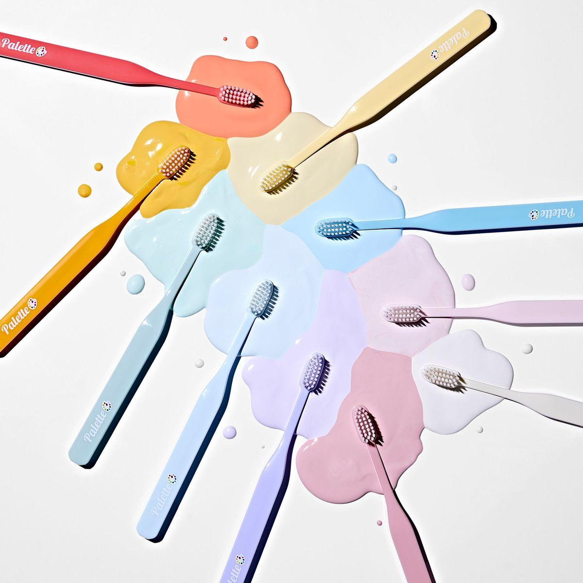 Colorful Double-Sided Ultra-Fine Bristle Palette Toothbrush Soft 10-Pack