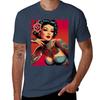 Retro Tattoo Japanese Woman T-Shirt summer top hippie clothes compression shirt men
