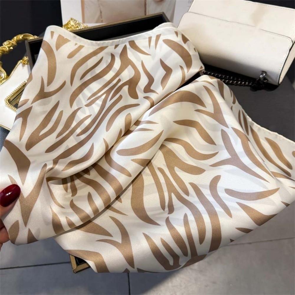 Patterned Shawl Stripes Square Headscarf Lightweight Printed Silk Scarf  Clothing Accessories