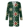 Women's Fashion Casual Christmas Tree Printed Mid-Length Cardigan Jacket