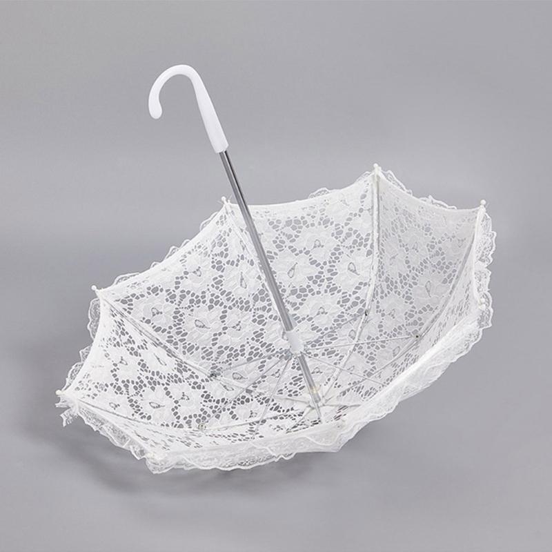 Elegant Lace Parasol for Wedding and Theme Party Dressingup Flower Pattern Craft Umbrella Props Photography Accessories