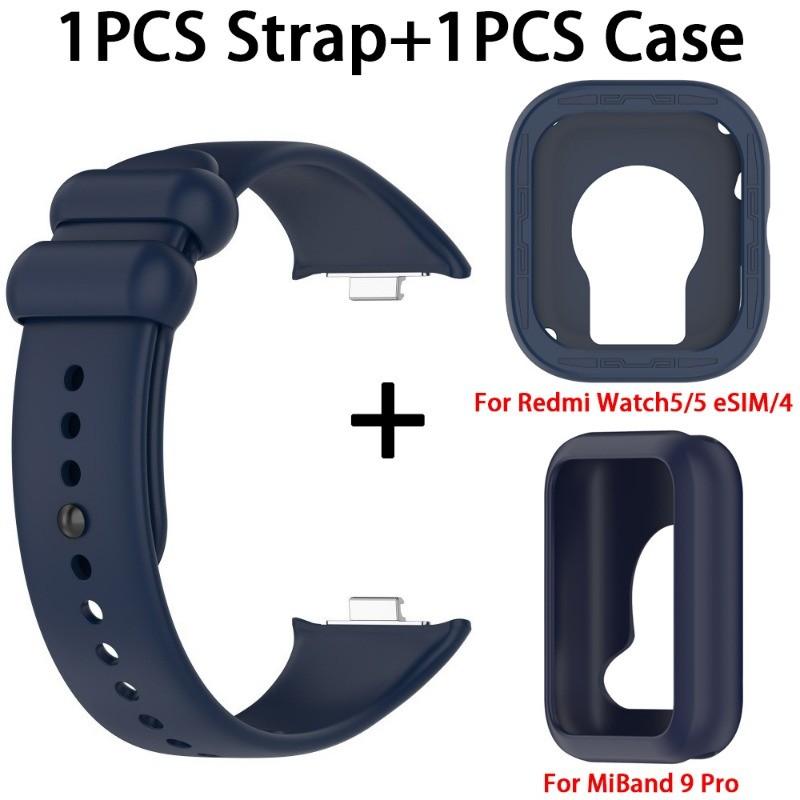 

Силиконовый чехол + ремешок для Redmi Watch 4/5, сменный браслет, ремень для Xiaomi Redmi Watch5, ESIM Smart Watchband Redmi Watch5/5 eSIM полуночно-синий