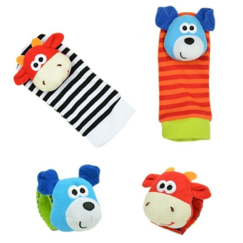 Baby Infant Developmental Wrist Strap Foot Socks Rattle Bug Finders Toy