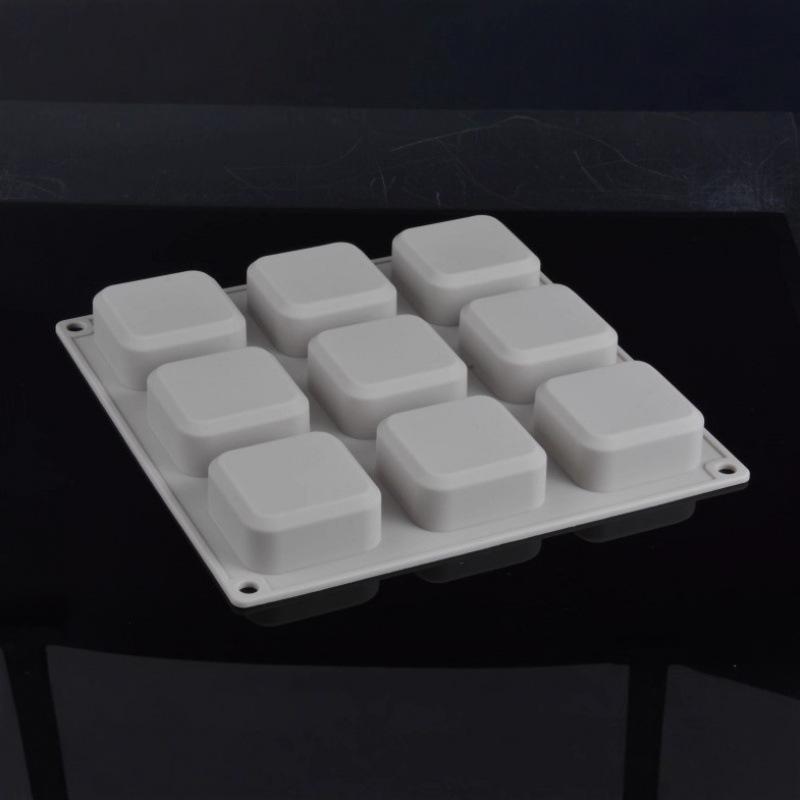 Yan Ying 9-Hole Silicone Soap Mold - Easy Release, Heat-Resistant DIY Square Mold