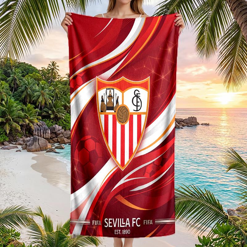 Sevilla FC print Quick Dry Beach Towel Microfiber Absorbent Portable Travel Swimming Towel