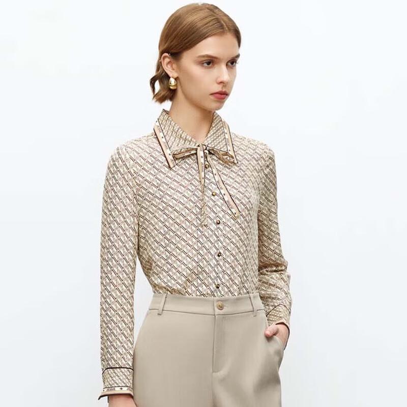 JESSIE Letter Print Long Sleeve Shirt L