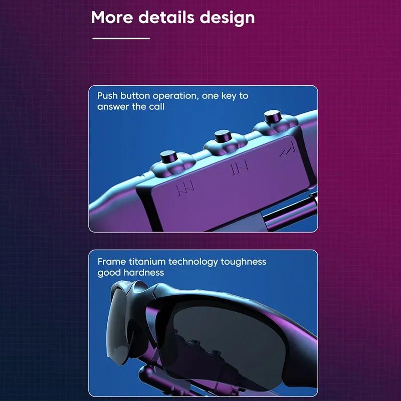 Bluetooth Wanderbrille Smart Glasses Stereo Hören Kabelloses Headset UV-Schutz Polarisierte Gläser Sonnenbrille Kopfhörer