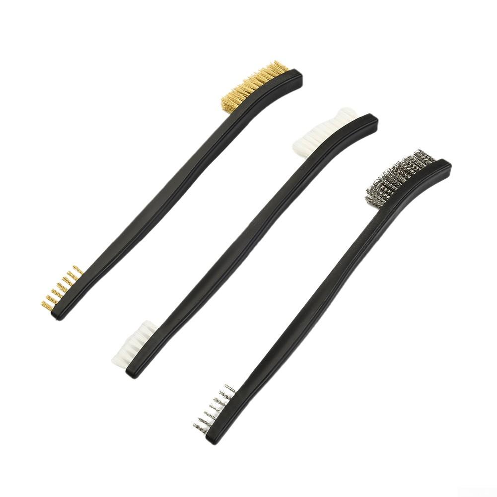 Wire Brushes Double Head Gold Nylon Stainless Steel