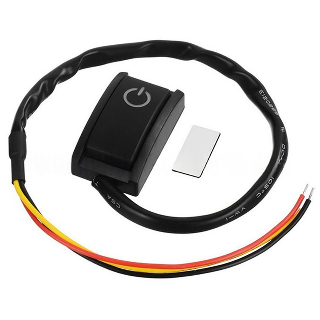 Car Modification Accessories Plastic Turn ON/OFF Switches Double Sided Tape Mount 12V Car Push Button Switches with Light