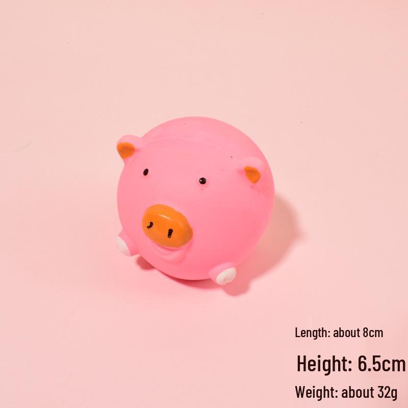 Latex Squeaky Pig & Chicken Head Ball Teething Toys for Small Dogs