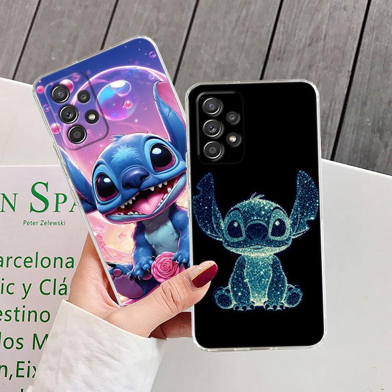Klare Hülle für Samsung Galaxy A57 A37 A56 5G A36 Hüllen A55 A54 A35 A26 A07 A17 A16 A06 A34 A15 Weiche Abdeckung Cartoon Stitch Disney