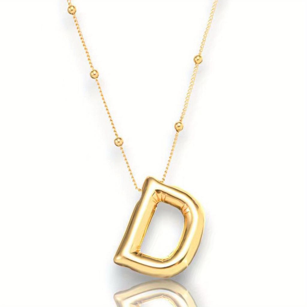 Glossy English Letter Copper Pendant Necklace Jewelry 26 Letter Special Gifts For Women