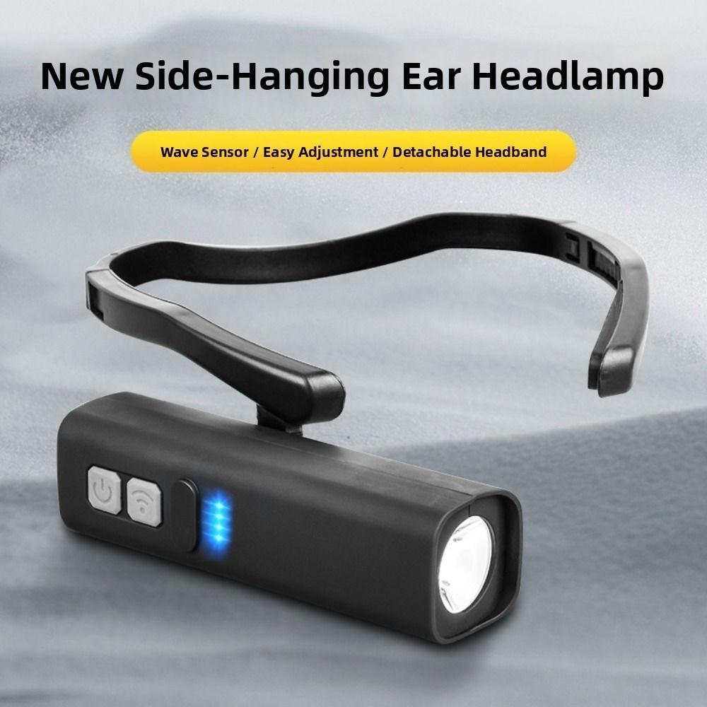 Removable Ear Clip Headlamp Waterproof 3 Lighting Modes Motion Sensor Headlamp Super Bright Ultralight Ear Hook Headlight