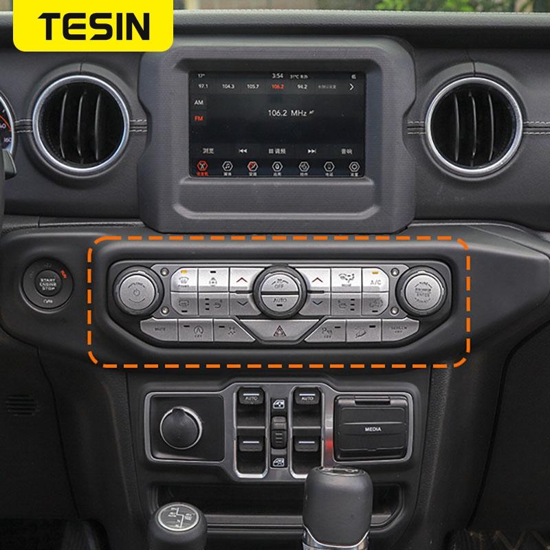 Car Center Console Button Decoration Cover Stickers for Jeep Wrangler JL Gladiator JT 2018     Accessories