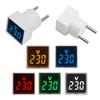 AC 220V 50~500V LED Digital AC Voltmeter Indicator LED Lamp Square Voltage Measuring Instruments Signal Light EU Plug