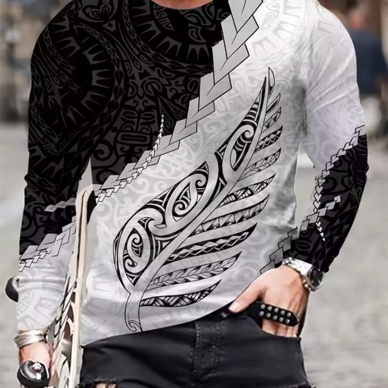 Autumn Fashion Men's Casual Round-neck Long-sleeved T-shirt, Daily Casual Men's Top, Simple, Fashionable And Versatile