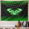 Glowing Green Deer Emblem Design Pattern Wall Hanging Tapestry Decorative Tapestry Home Decor for Bedroom and Living Room