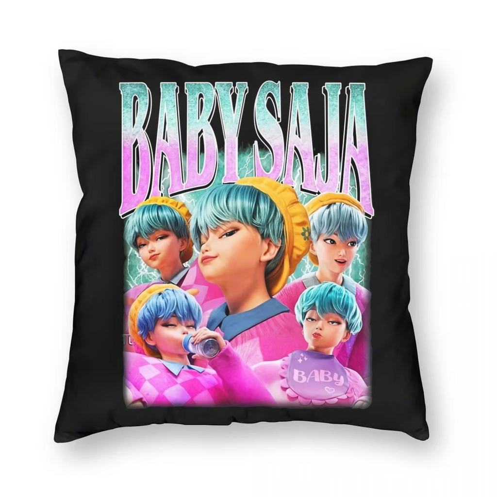 Kpop Demon Hunters Baby Saja Cartoon Decorative Home Double-Sided Print Square Pillow Bedroom Room Decoration Pillowcase Gift