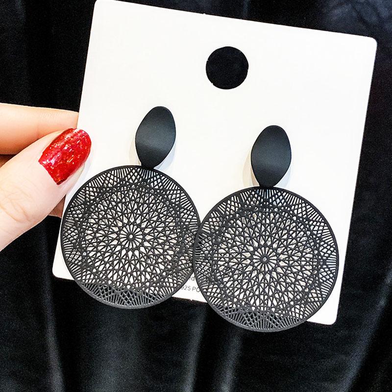 

Hollow Net Pendants Dangle Earrings Bohemian Drop Earrings for Women Vintage Ear Zircon boucle oreille femme Unusual Earrings