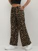 Women's Fashion Leopard Print Wide-Leg Pants with Elastic Waist