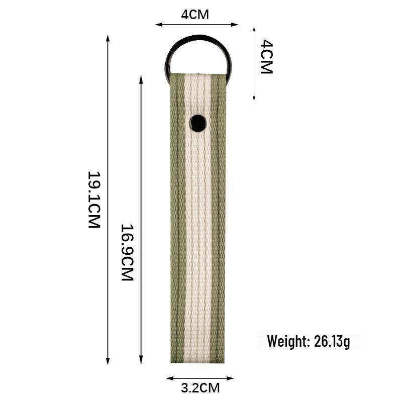 Personalized Pure Cotton Canvas Belt Keychain with Contrast Colors – Handmade INS Style