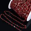 Red Beads Crystal Stone Chains 1Meter Tassel Chain Fashion Copper Chain  for Necklaces Bracelets