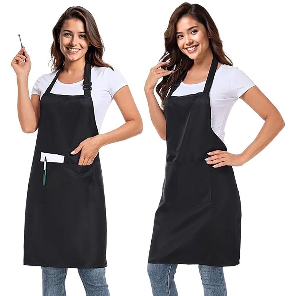 Waterdrop Resistant Adjustable Aprons Black Catering Chef Apron New Bib Apron  BBQ