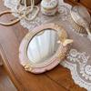 Romantic Antique Handheld Makeup Mirror Reliefs Portable Mirror Mini Retro Makeup Mirror  Gift