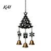 Creative Holiday Soft Furnishings Christmas Wind Chime with Metal Bells, Vintage Santa/Snowman/Deer/Bell/Wreath Iron Durable Festival Gifts