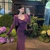 Autumn New Pure Desire Lazy Style Thin Hip-wrapped Slim-fit Suspender Dress Long-sleeved Small Cardigan Two-piece Set