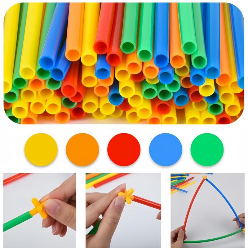 Straw Constructor Toys Building Blocks Toys Straws and Connectors Building Sets Motor Skills Engineering Educational Toy