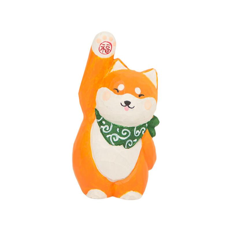 

Wooden Shiba Inu Handcrafted Desk Decor With Cute Design For Home Office And Gift Giving оранжевый