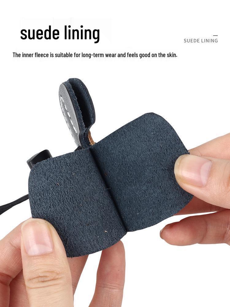 Adjustable Double Layer Leather Archery Finger Guard for Traditional Recurve Bows - Outdoor Hunting & Competitive Use