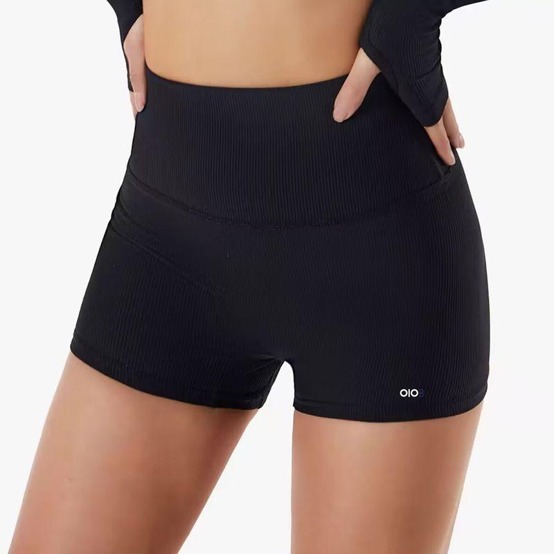 Oiob Yoga Clothes Cycling Running Workout Outfit High Waist Hip Lift Thin Exercise Women's Long Sleeve Tops High Elastic Shorts
