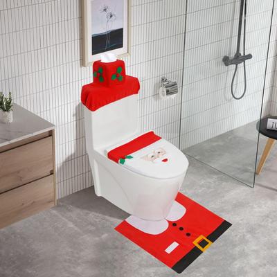 Santa Claus Christmas Bathroom Toilet Seat Cover and Decoration Set