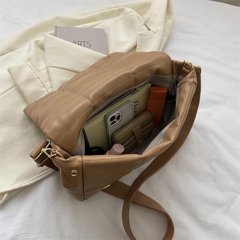 Fashion Padded Women Shoulder Bags Designer Brand Quilted Handbag Luxury Pu Leather Crossbody Bag Large Totes Premium