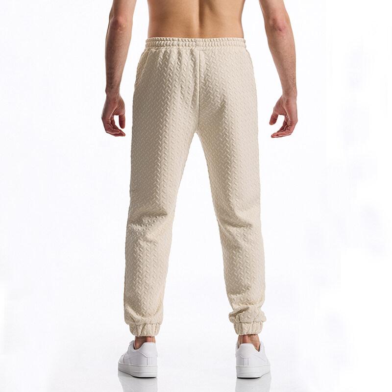 Herringbone Design Fabric Men's Casual Sports Pants Gym Sport Trousers Men Jogger Sweatpants Running Workout Jogging Long Pants