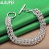 925 Sterling Silver Interlocking Side Chain Bracelet - Elegant Gift Jewelry