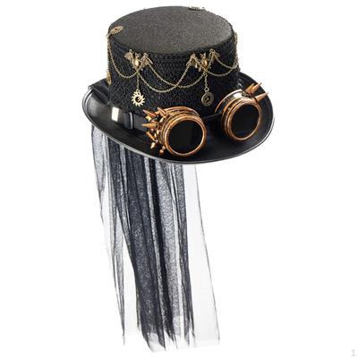 Steampunkový cylindr Fedora na svátky, ples, hraní rolí, karneval