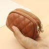 Double Layer Coin Purse, Dual-Compartment PU Leather Wallet, with Zipper Durable Scratch-Resistant Coin Holder Pouch