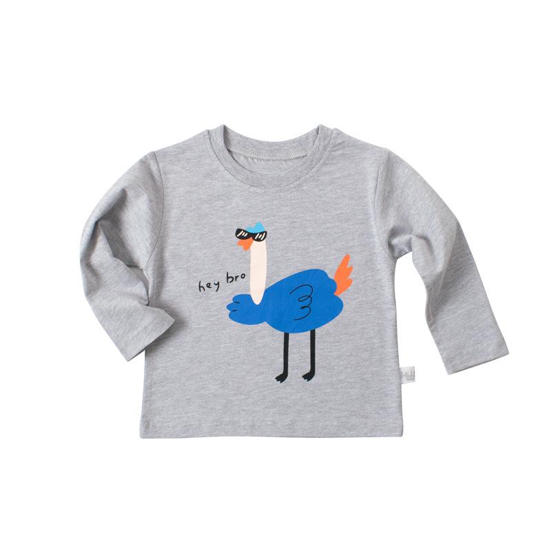 Cartoon Pure Cotton Long-sleeve Boys  T-shirt - Round Neck Autumn Base Layer 130cm