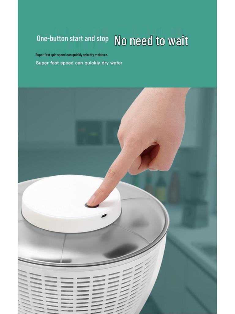 Premium Elektrischer Gemüse- & Obstschleuder: Multifunktionaler Salat-, Tomaten- und Salattrockner für gesunde Mahlzeiten