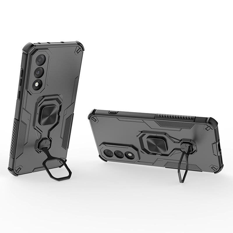 KEYSION Coque Armure Antichoc pour OnePlus Nord 5 5G Silicone+PC Support Métal Vertical Anneau Live Housse de Téléphone pour OnePlus Nord CE5