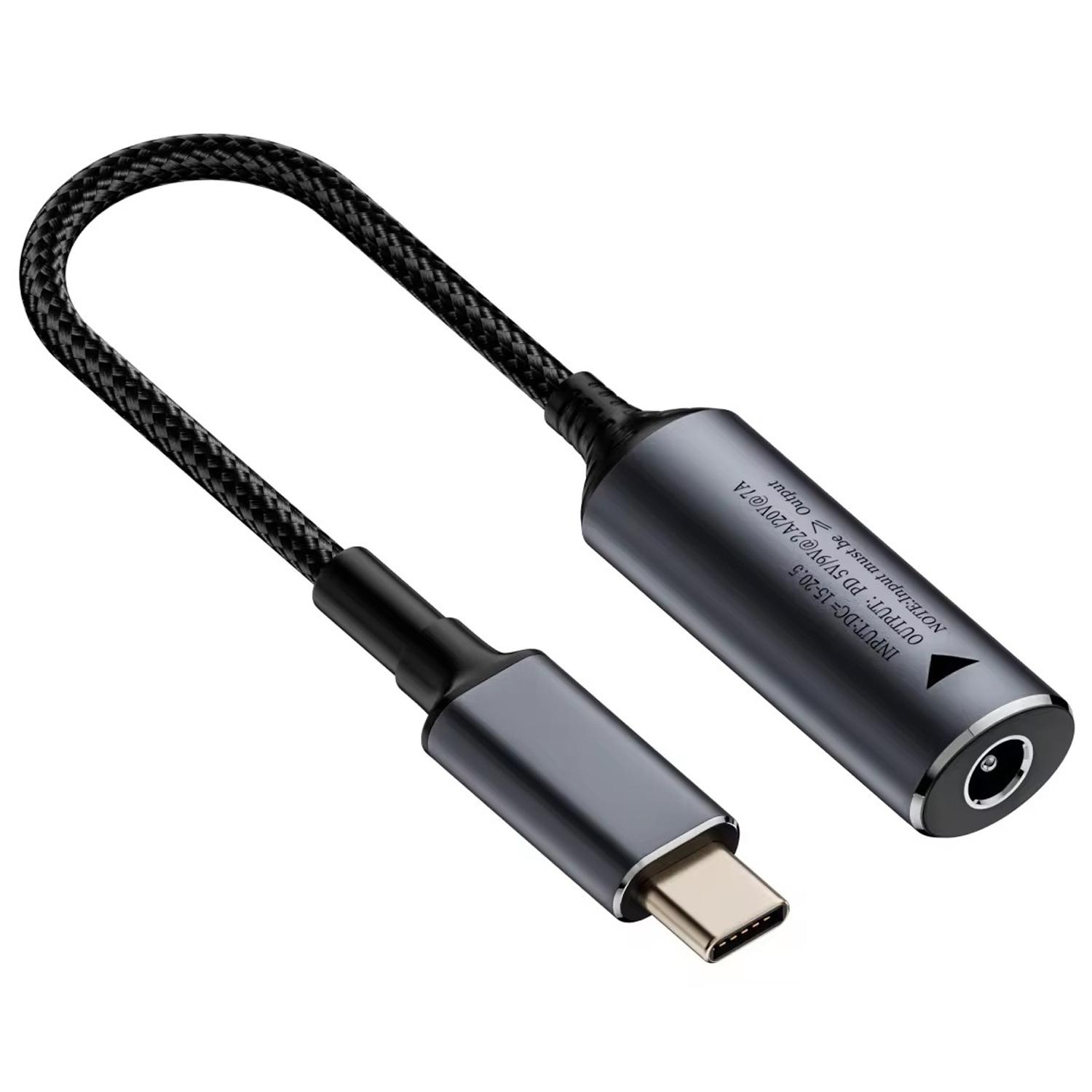 

Laptop Type-C Power Adapter to DC 5.5x2.1mm Female Connector 140W Charger Plug As Shown A