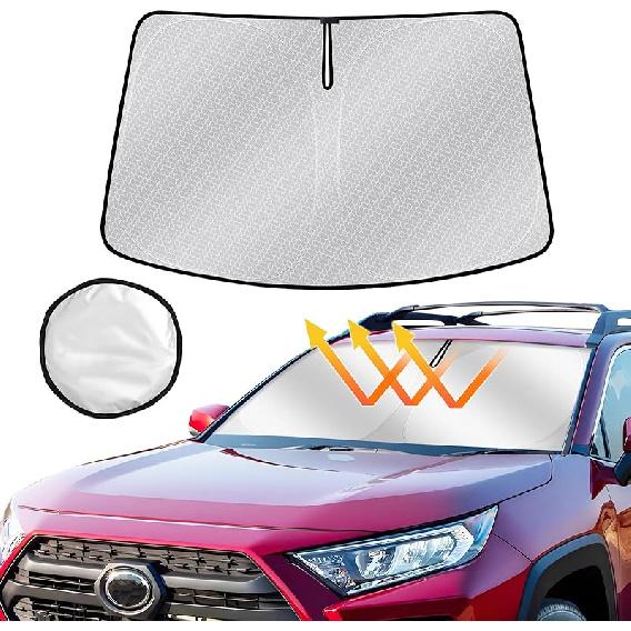 Windshield Sun Shade For Toyota Tundra -2024 2025, Upgraded Nano Material Front Window Shade Cover For Tundra -2025, Foldable Sunshade Tundra
