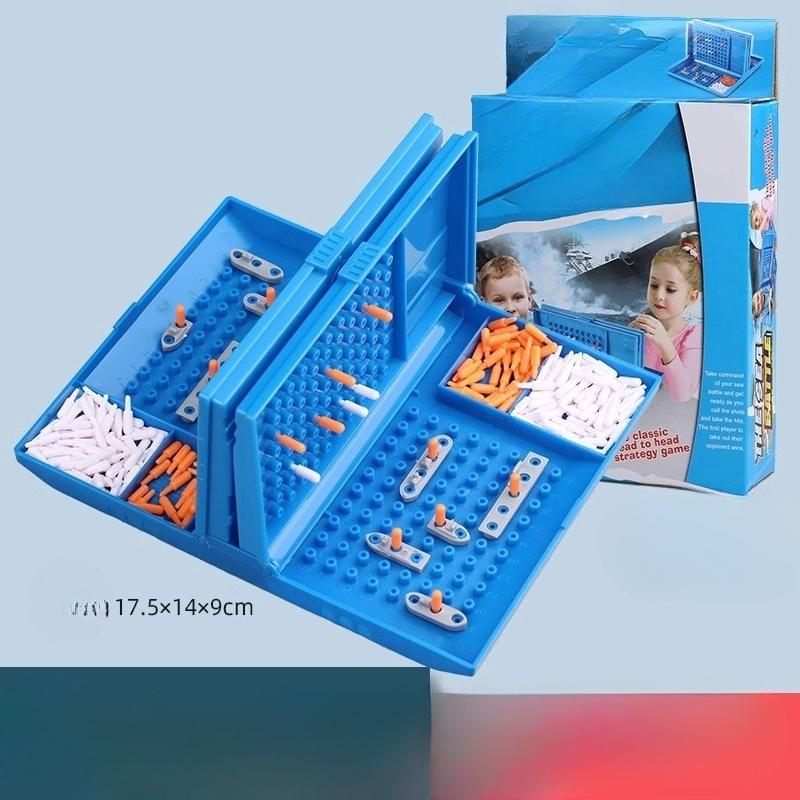 

1PC Battleship Board Game Cooperative Board Game Naval Chess Game The Sea Battle Board Family Ship & Planes Chess Games For Children синий