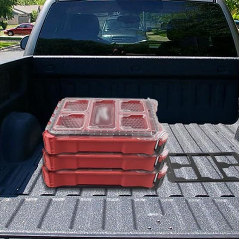 Supporto Pieghevole Adatto per Sistema di Stoccaggio Laterale Milwaukee Packout Cassetta degli Attrezzi Piattaforma di Montaggio Superiore Tavolo in Lega di Alluminio per Cassetta degli Attrezzi
