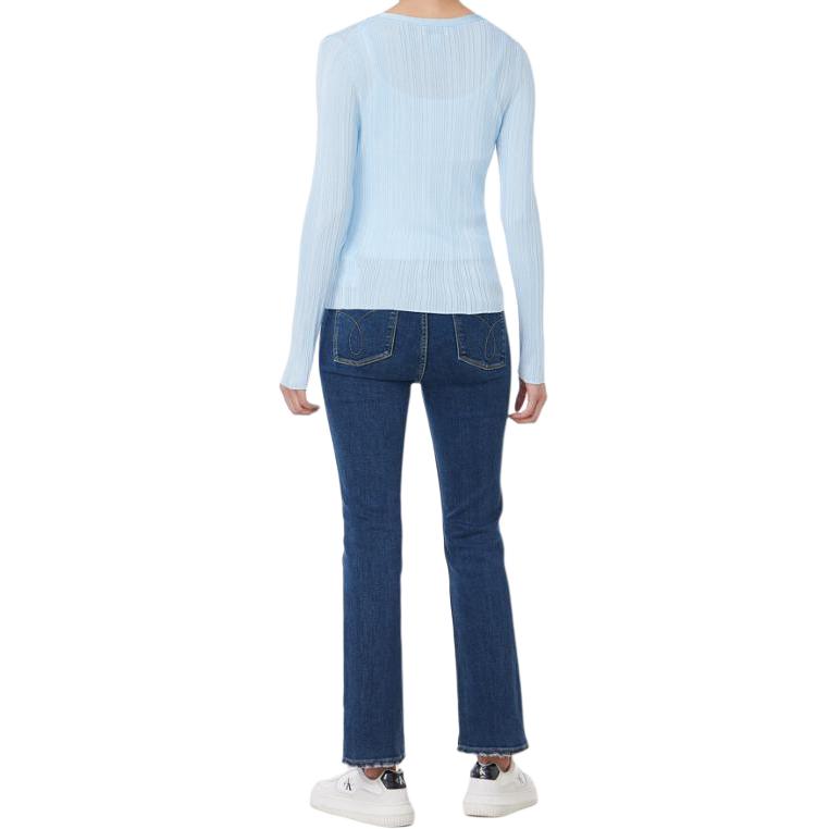 Calvin Klein Long Sleeve Solid Color Button Knit Sweater Women sweater Blue 47C303G-VE0